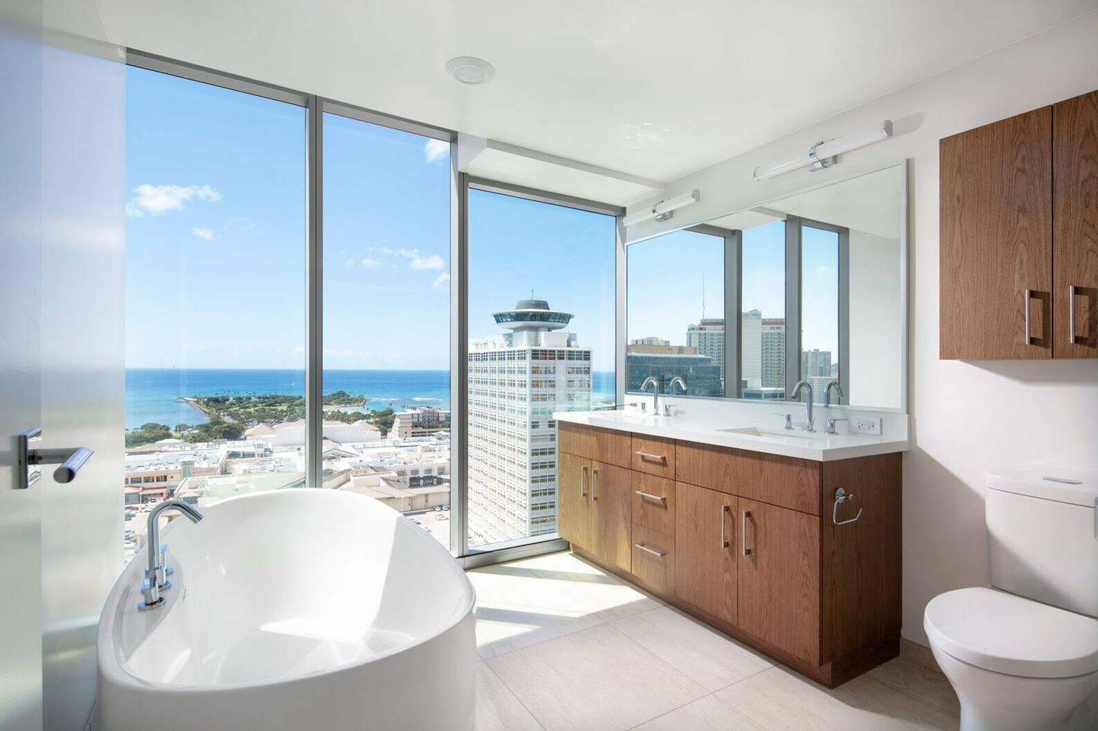 Bathroom in a Hawaiian high rise condominium